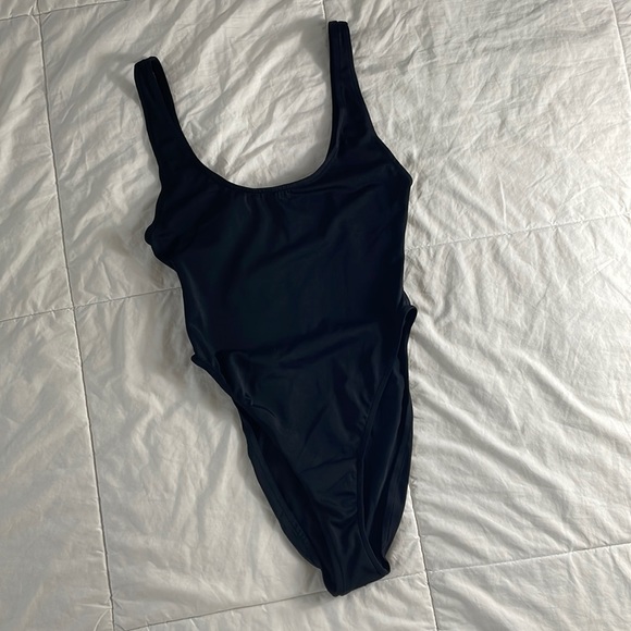 90’s Black Satin Bodysuit Small - Picture 1 of 3